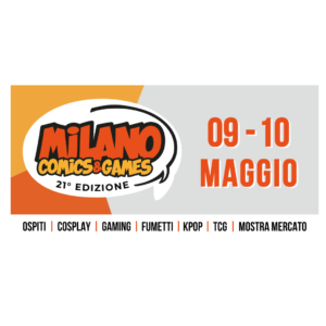 Progetto senza titolo (12) Logo di Milano Comics & Games 2023, evento dedicato a ospiti, cosplay, gaming e fumetti, 9-10 maggio.