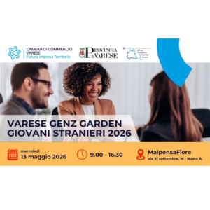 Immagine promozionale per l'evento Varese Genz Garden Giovani Stranieri 2026 del 13 maggio a MalpensaFiere.