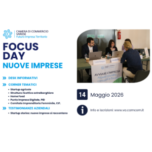 Focus Day per nuove imprese a Varese: informazioni su startup, aspetti giuridici e testimonianze aziendali.